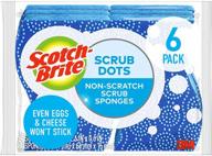 🧽 scotch-brite scrub dots non-scratch scrub sponge, ideal for dish washing and kitchen use, pack of 6 sponges logo