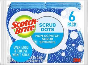 img 4 attached to 🧽 Scotch-Brite Scrub Dots Non-Scratch Scrub Sponge, Ideal for Dish Washing and Kitchen Use, Pack of 6 Sponges