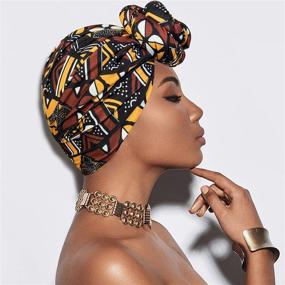 img 2 attached to 👳 African Stretch Headwraps for Women - Chalier Pieces, Stylish Accessories for Better SEO