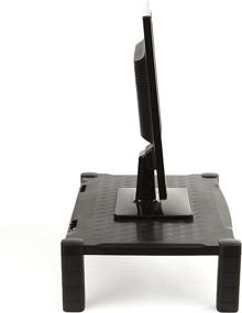 img 1 attached to 🖥️ Mind Reader Extra Wide Monitor Stand: Adjustable Height Monitor Riser for Computer, Laptop, Desk, iMac - Black