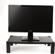 🖥️ mind reader extra wide monitor stand: adjustable height monitor riser for computer, laptop, desk, imac - black logo