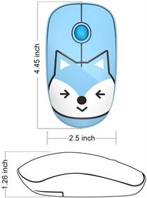 img 3 attached to 🦊 FD V8 Wireless Mouse: Cute Colorful Animal Design | Slim, Silent & Travel-Friendly | Battery Included | Nano Receiver | Compatible with Laptop, PC, Chromebook (Blue Fox)