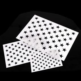 img 1 attached to Reusable Star Stencil for Painting on Wood, Fabric, & More - American Flag Design with 50 Stars - 9pcs Plastic Leaflai - Ideal for DIY Drawing, Craft Projects, and Airbrushing - Includes 3 Large, 3 Medium, and 3 Small Stencils