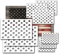 reusable star stencil for painting on wood, fabric, & more - american flag design with 50 stars - 9pcs plastic leaflai - ideal for diy drawing, craft projects, and airbrushing - includes 3 large, 3 medium, and 3 small stencils logo