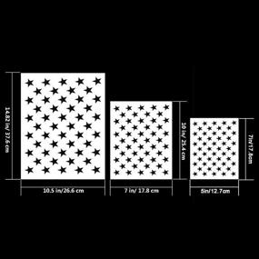 img 3 attached to Reusable Star Stencil for Painting on Wood, Fabric, & More - American Flag Design with 50 Stars - 9pcs Plastic Leaflai - Ideal for DIY Drawing, Craft Projects, and Airbrushing - Includes 3 Large, 3 Medium, and 3 Small Stencils