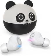 🐼 cute panda design kids wireless earbuds: waterproof sport ear pods with microphone for small ears logo