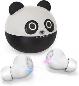 img 4 attached to 🐼 Cute Panda Design Kids Wireless Earbuds: Waterproof Sport Ear Pods with Microphone for Small Ears