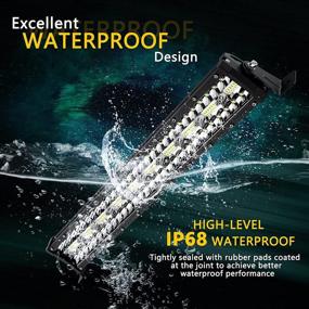 img 3 attached to 💡 Высокопроизводительная 22" LED-подсветка: фара Uysoo Triple Row Offroad, 480 Вт / 48000 Лм, водонепроницаемость IP68, комбинированный свет, спот и флудовая опция, с проводным комплектом