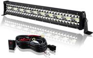 💡 high-performance 22" led light bar: uysoo triple row offroad driving lights, 480w/48000lm, waterproof ip68, spot & flood combo, with wiring harness logo