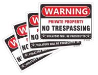 4 pack warning trespassing professional pre drilled logo