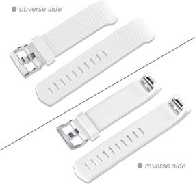 img 1 attached to 3-Pack Small Black/Gray/White Maledan Bands Replacement Compatible with Fitbit Charge 2