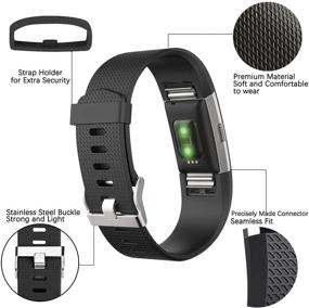 img 3 attached to 3-Pack Small Black/Gray/White Maledan Bands Replacement Compatible with Fitbit Charge 2