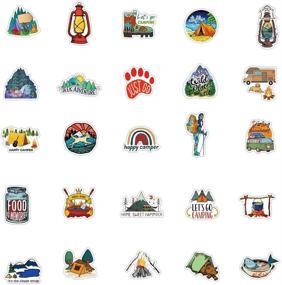 img 1 attached to 🏕️ Waterproof Vinyl Adventure Hiking Stickers for Water Bottle - Set of 50pcs, Outdoor Camping Stickers for Adults, Teens, Girls, Boys, Camper - Wilderness Nature Forest Decals for Hydroflask, Laptop, Cup, Suitcase, Bike