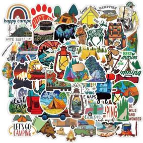 img 3 attached to 🏕️ Waterproof Vinyl Adventure Hiking Stickers for Water Bottle - Set of 50pcs, Outdoor Camping Stickers for Adults, Teens, Girls, Boys, Camper - Wilderness Nature Forest Decals for Hydroflask, Laptop, Cup, Suitcase, Bike