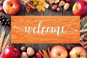 img 1 attached to 16pcs Reusable Inspirational Stencils: Welcome Love Grateful Hearts for Painting on Wood, Canvas - Rustic Farmhouse Fall Décor Kit