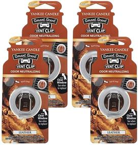 img 3 attached to 🕯️ Premium Leather Yankee Candle Smart-Scent Vent Clips - 4-Pack Car Fresheners