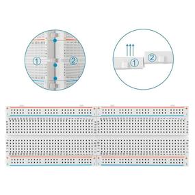 img 1 attached to Проводка для макетных плат безпайки Breadboard - ALLUS BB-009: 3шт 400 контактов с 4 линиями питания, двухсторонний скотч - Идеально подходит для проектов Raspberry Pi и Arduino.