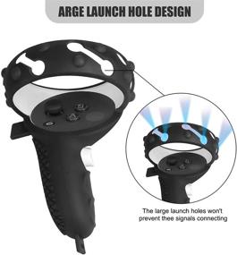 img 3 attached to Esimen Touch Controller Grip Cover for Oculus Quest 2 - Silicone Protective Ring Cover Set with Anti-Throw Handle, Adjustable Hand Strap - Custom Accessories for Enhanced Protection