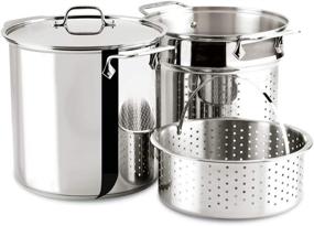 img 4 attached to 🍲 All-Clad E796S364 12-Quart Multi Cooker Set: Dishwasher Safe, Stainless Steel, Silver