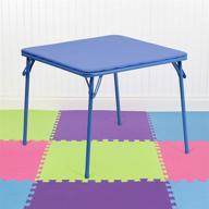 🎨 versatile and fun: flash furniture kids blue folding table - perfect for playtime and activities logo