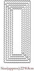 img 3 attached to 🔳 Set of 5 Wave Rectangle Metal Die Cuts - Wave Frame Square Cutting Dies - Stencils for DIY Scrapbooking Album Decor - Embossing Paper Dies for Card Making and Decorative Crafts