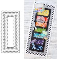 π³ set of 5 wave rectangle metal die cuts - wave frame square cutting dies - stencils for diy scrapbooking album decor - embossing paper dies for card making and decorative crafts logo