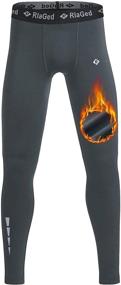 img 4 attached to RlaGed Compression Leggings: Performance-Enhancing Basketball Baselayer for Active Boys' Clothing