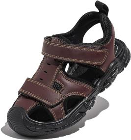 img 4 attached to DADAWEN Leather Closed Toe Outdoor Athletic Boys' Shoes in Sandals