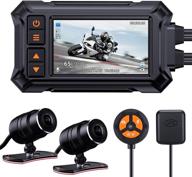 🏍️ blueskysea a12 motorcycle dash cam camera, 1080p 30fps dual wide angle 150° lens sportbike recording dvr with 3'' full-fit screen, waterproof, 32gb card, loop recording, gps mode logo