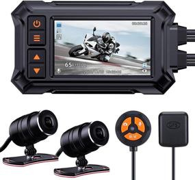 img 4 attached to 🏍️ Blueskysea A12 Motorcycle Dash Cam Camera, 1080p 30fps Dual Wide Angle 150° Lens Sportbike Recording DVR with 3'' Full-Fit Screen, Waterproof, 32GB Card, Loop Recording, GPS Mode