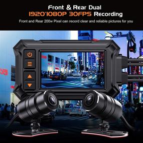 img 1 attached to 🏍️ Blueskysea A12 Motorcycle Dash Cam Camera, 1080p 30fps Dual Wide Angle 150° Lens Sportbike Recording DVR with 3'' Full-Fit Screen, Waterproof, 32GB Card, Loop Recording, GPS Mode