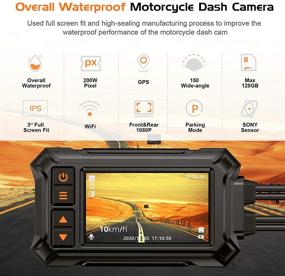 img 3 attached to 🏍️ Blueskysea A12 Motorcycle Dash Cam Camera, 1080p 30fps Dual Wide Angle 150° Lens Sportbike Recording DVR with 3'' Full-Fit Screen, Waterproof, 32GB Card, Loop Recording, GPS Mode