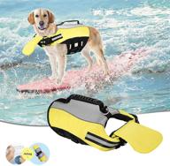 🐶 high-quality reflective dog life vests with portable airbag for large dogs: ultimate swim safety and buoyancy with ripstop design - pet floatation vest and life preserver логотип