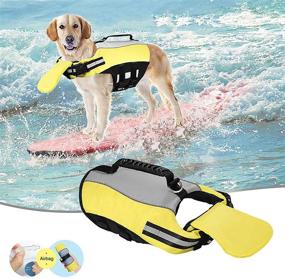 img 4 attached to 🐶 High-Quality Reflective Dog Life Vests with Portable Airbag for Large Dogs: Ultimate Swim Safety and Buoyancy with Ripstop Design - Pet Floatation Vest and Life Preserver