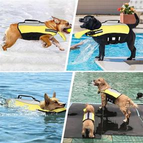 img 1 attached to 🐶 High-Quality Reflective Dog Life Vests with Portable Airbag for Large Dogs: Ultimate Swim Safety and Buoyancy with Ripstop Design - Pet Floatation Vest and Life Preserver