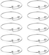 wanmei 10pcs 2.6inch adjustable wire blank bangles: perfect for diy jewelry making with expendable charm bracelets logo