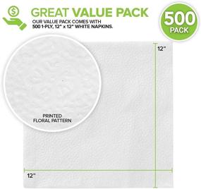 img 2 attached to 🍽️ Stock Your Home 12 Inch Eco-Friendly Disposable Napkins - White 1-Ply Dinner Napkins - Recyclable Paper Napkins for Dinner, Parties, Crafts, &amp; Everyday Use - Bulk Pack of 500