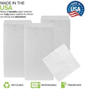 img 3 attached to 🍽️ Stock Your Home 12 Inch Eco-Friendly Disposable Napkins - White 1-Ply Dinner Napkins - Recyclable Paper Napkins for Dinner, Parties, Crafts, &amp; Everyday Use - Bulk Pack of 500