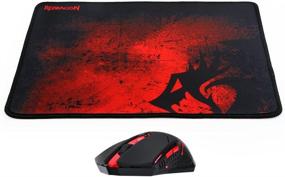 img 2 attached to 🖱️ Redragon Wireless Gaming Mouse and Mouse Pad Combo, Ergonomic MMO Mouse with 6 Buttons, 2400 DPI, Red LED Backlit &amp; Large Mouse Pad for Windows PC Gamer (Black Wireless Mouse &amp; Mousepad Set)