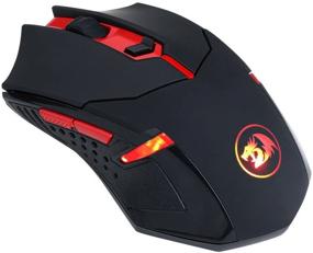 img 1 attached to 🖱️ Redragon Wireless Gaming Mouse and Mouse Pad Combo, Ergonomic MMO Mouse with 6 Buttons, 2400 DPI, Red LED Backlit &amp; Large Mouse Pad for Windows PC Gamer (Black Wireless Mouse &amp; Mousepad Set)