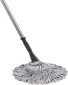 img 4 attached to 🧹 Eyliden Twist Mop & Refills Set - Hand Release - Dry & Wet Mops for Hardwood and Tile Floor Cleaning - Easy Wringing, Includes 2 Replacement Heads, 57.7-inch Long Handle, with Top Scouring Pad (Grey)