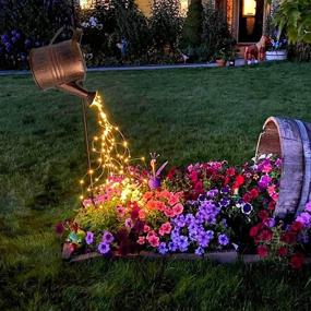 img 4 attached to 🌼 Watering Can Solar Lights: Illuminate Your Outdoor Space with Enchanting Cascade of Fairy String Lights, Creating a Romantic Ambiance for Lawn, Patio, Garden, and More!