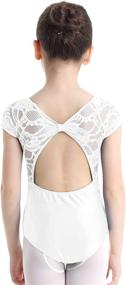 img 2 attached to 🩰 Agoky Big Girls Lace Back Turtle Neck Retro Dancewear, Ballet, Gymnastics Leotard Costume