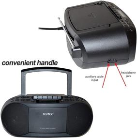 img 1 attached to Sony Portable CD Player Boombox with AM/FM Radio, Cassette Tape Player, Auxiliary Cable 3.5mm Male to Male - Bundle