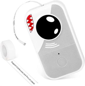 img 4 attached to 🦈 Phomemo Cute D30 Baby Shark Shape Label Maker Series 2021 - Thermal Label Maker with Bluetooth, White Tape, and Support for Pre-Cut/Continuous Paper. Compatible with Android & iOS Systems.