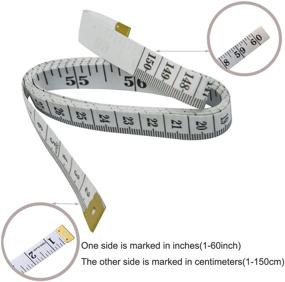 img 2 attached to 📏 Soft Tape Measure: 60-inch Double Scale Ruler for Weight Loss, Body Measurements, Sewing & Crafts - White