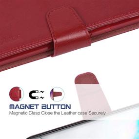 img 2 attached to 📱 Arae Wallet Case for Samsung Galaxy Note 10 Plus/Note 10 Plus 5G - Wine Red, PU Leather Flip Cover with Stand Feature and ID/Credit Cards Pocket (6.8 inch)