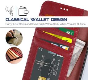 img 3 attached to 📱 Arae Wallet Case for Samsung Galaxy Note 10 Plus/Note 10 Plus 5G - Wine Red, PU Leather Flip Cover with Stand Feature and ID/Credit Cards Pocket (6.8 inch)