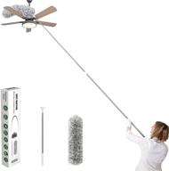 🧹 clonynix microfiber duster with 100-inch telescopic extension pole, bendable head, scratch-resistant cover, washable duster for high ceiling fans, blinds, furniture & cars logo