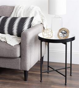 img 1 attached to 🌑 Black and White Kate and Laurel Celia Round Metal Side Table, 18.25x18.25x22 Inch